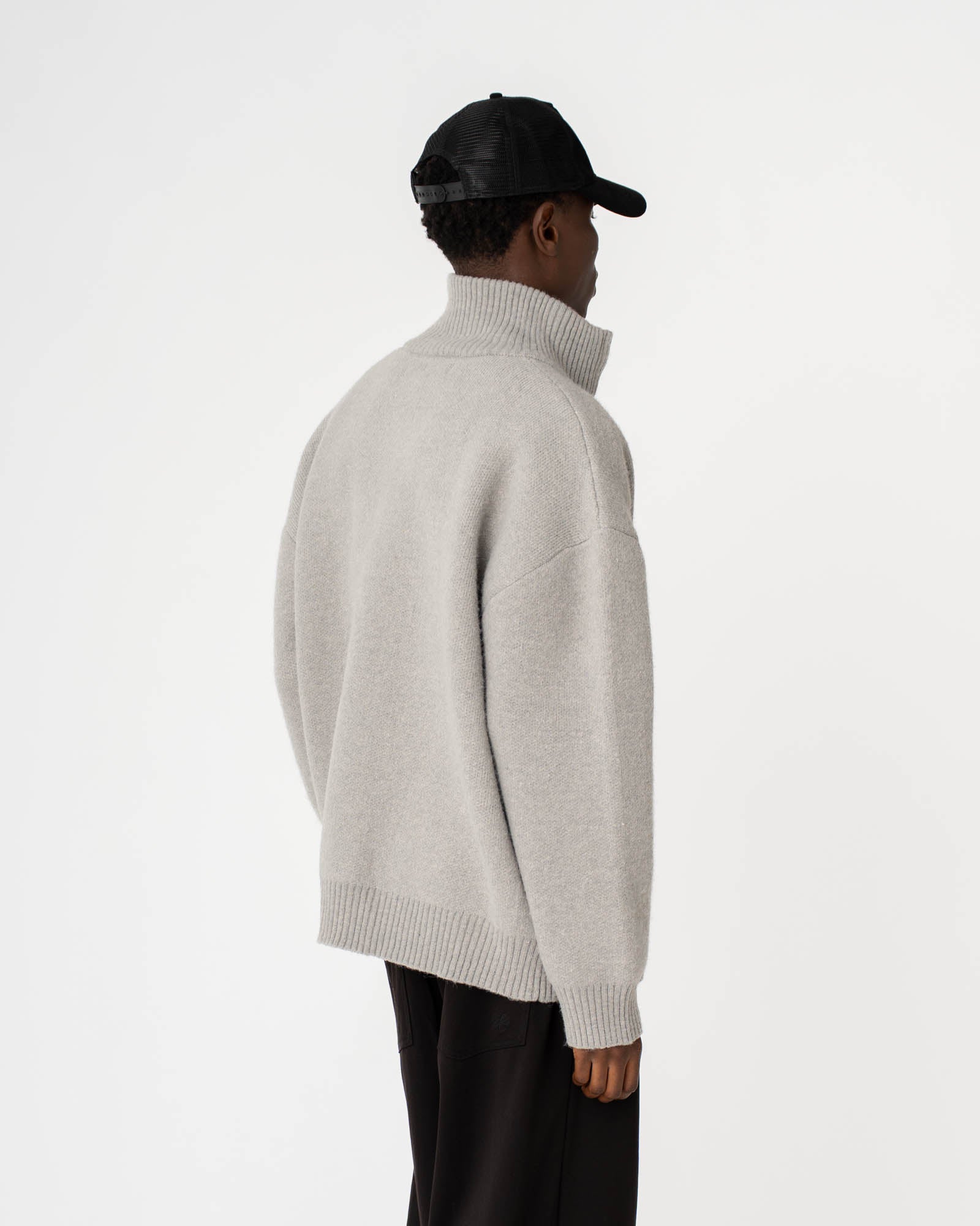 Full Zip Sweater Light grey