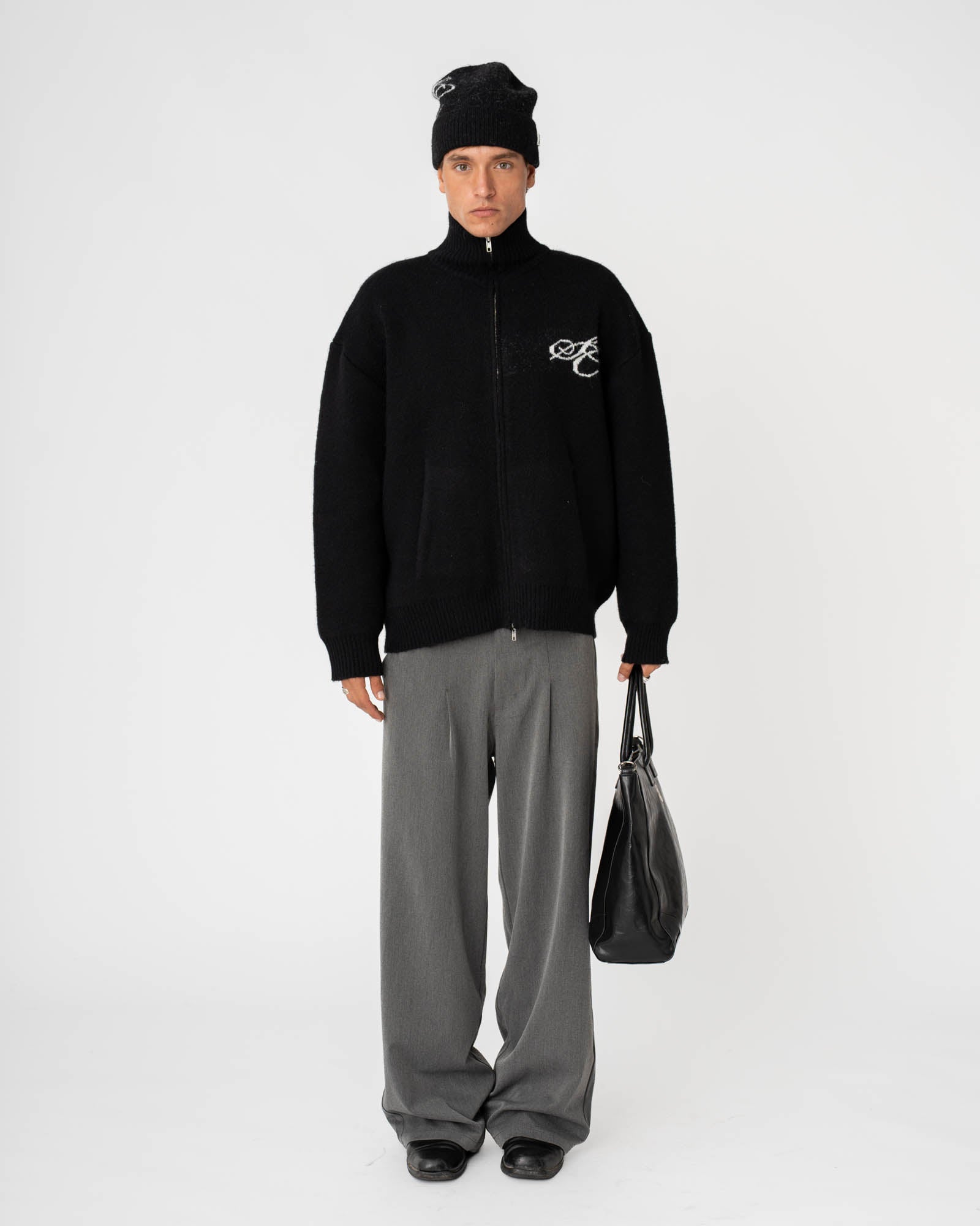 Full Zip Sweater Black