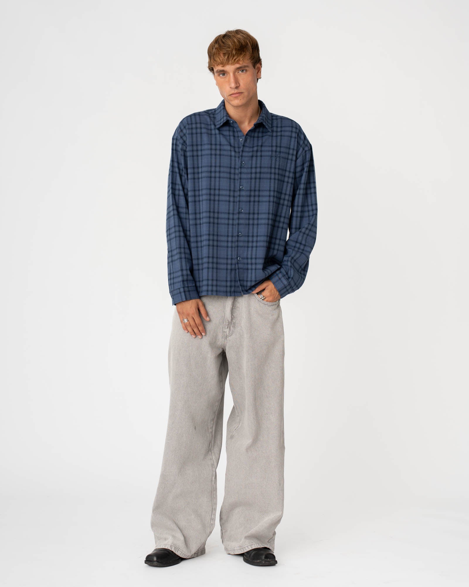 Checked Flannel shirt Navy