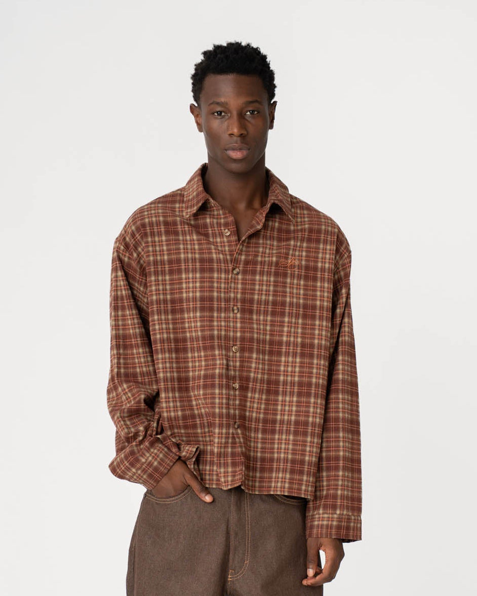 Checked Flannel shirt bordeaux
