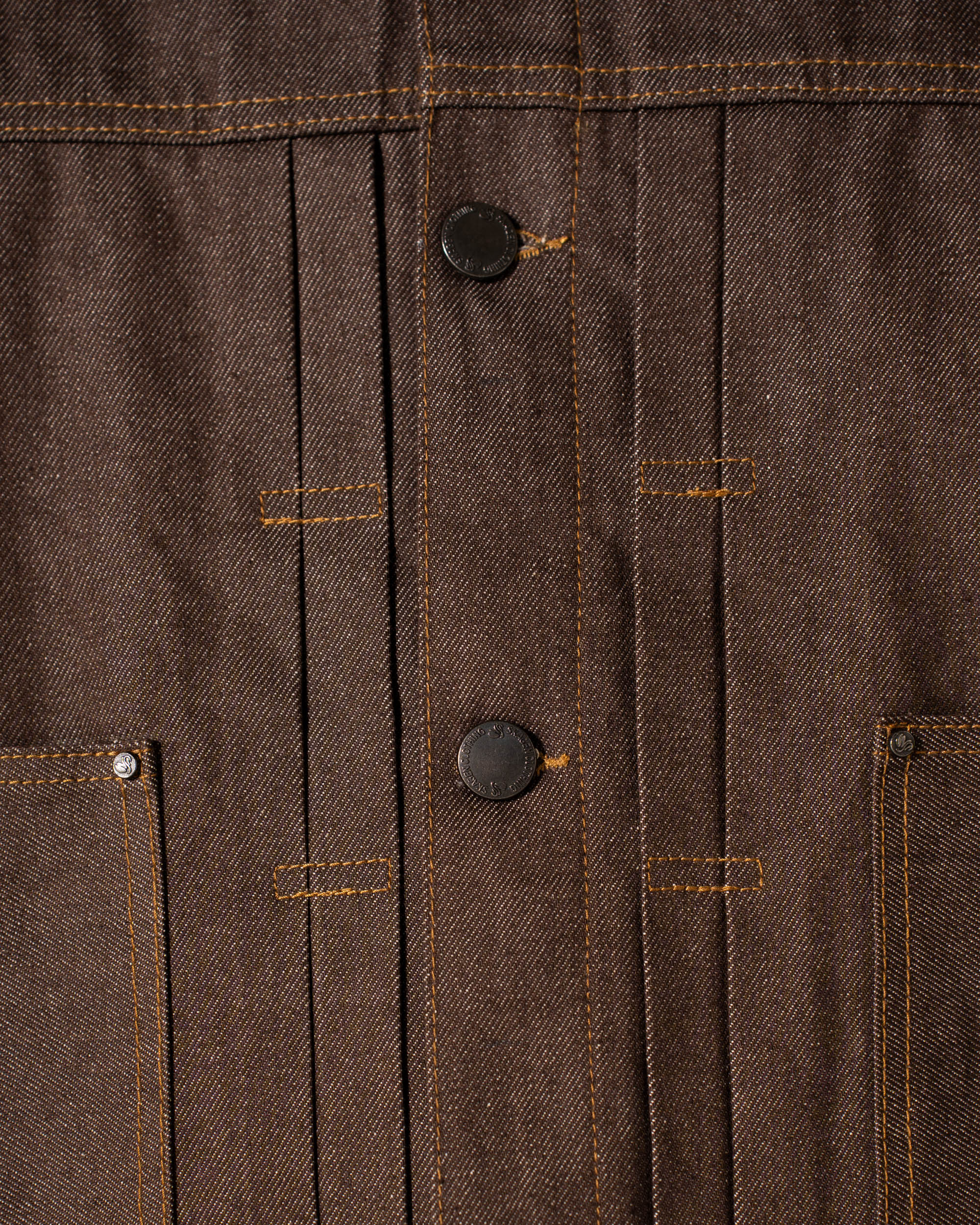 SELVEDGE DENIM JACKET BROWN