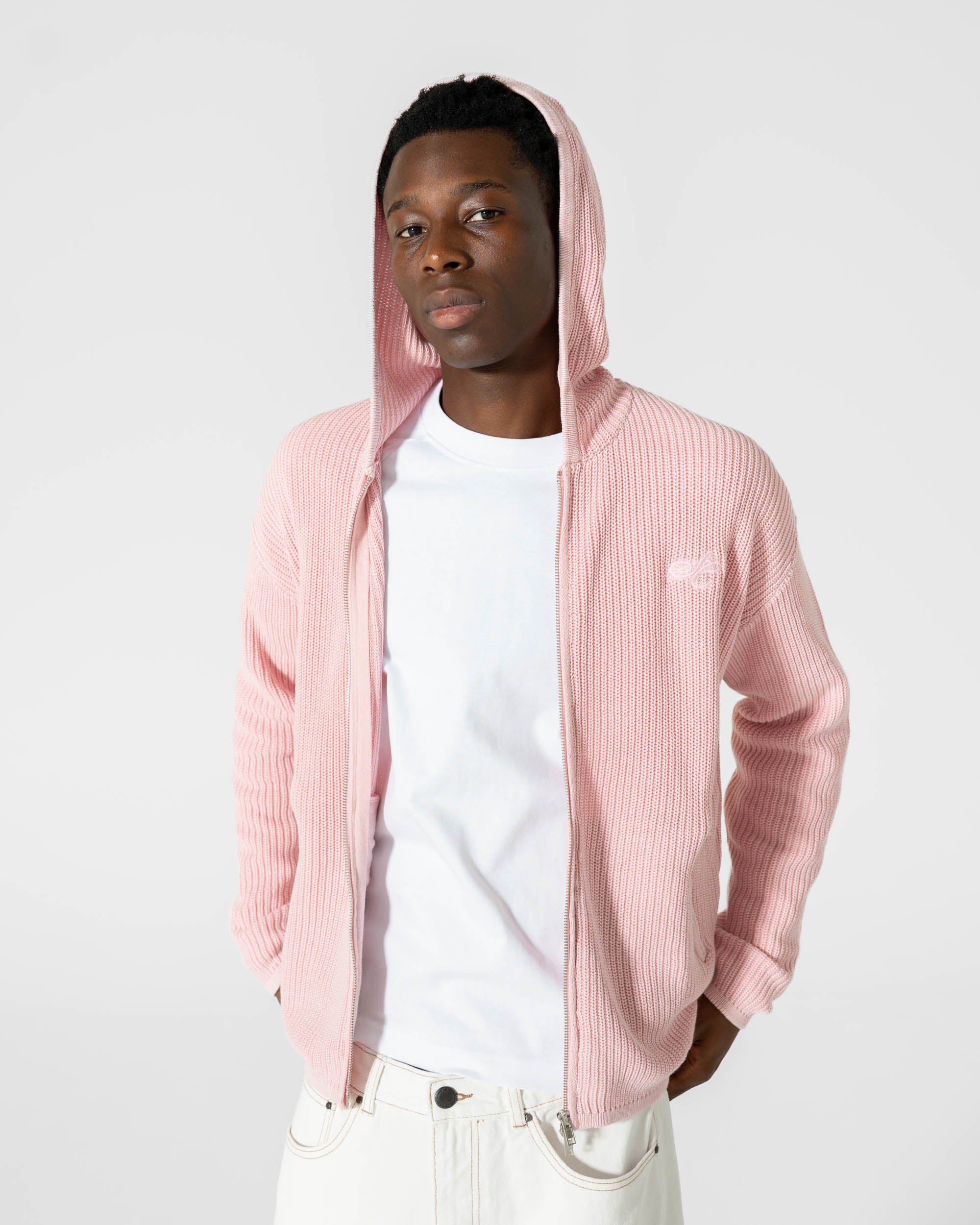 Knit Hoodie Washed Pink
