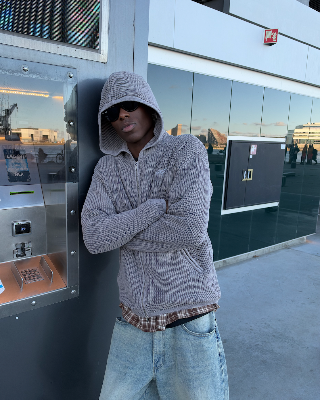 Knit Hoodie Washed Grey