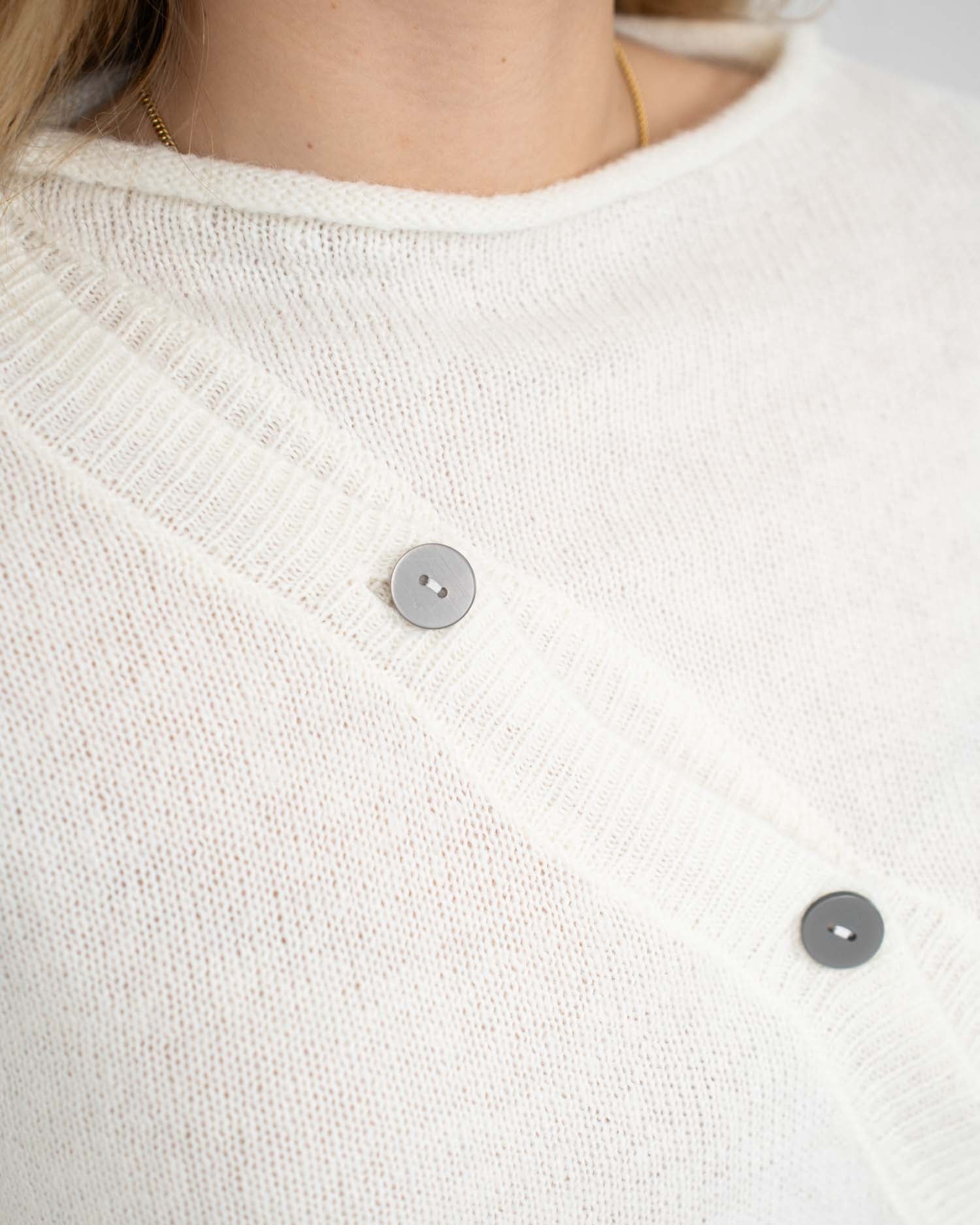 Asymmetrisk Cardigan Cremehvid | Skagen - clothing.dk