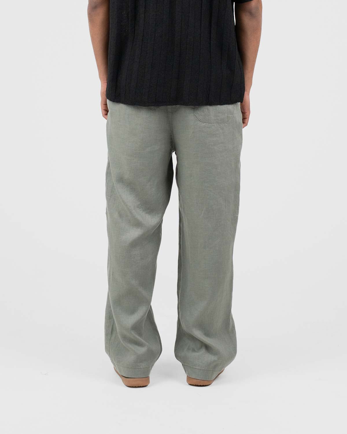 Baggy 100% hørbukser Army | Skagen - clothing.dk