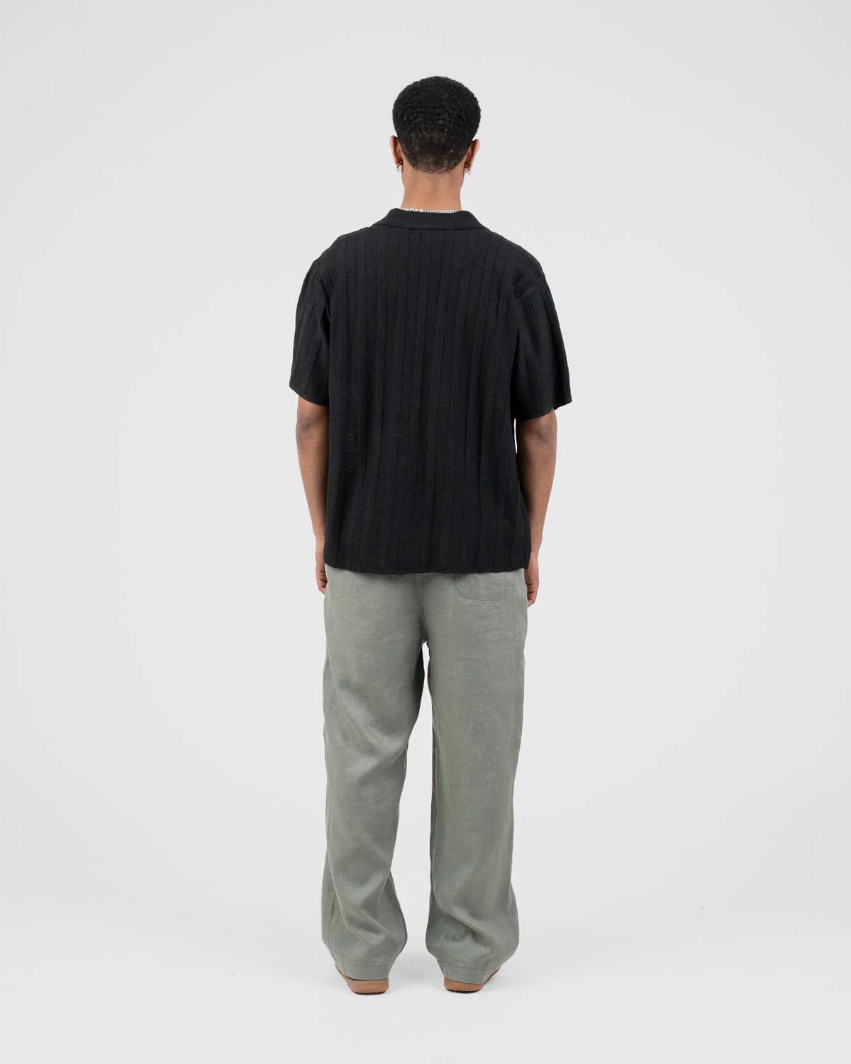 Baggy 100% hørbukser Army | Skagen - clothing.dk