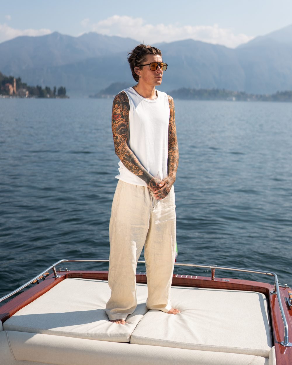 Baggy 100% hørbukser Beige | Skagen - clothing.dk