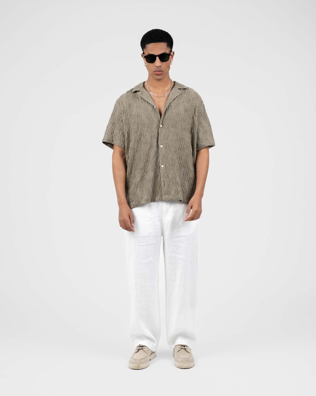 Baggy 100% hørbukser Hvid | Skagen - clothing.dk