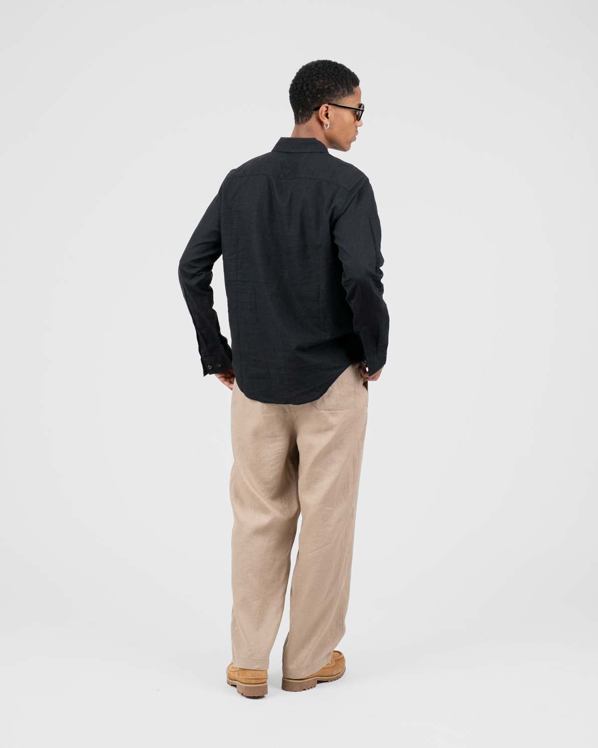 Baggy 100% hørbukser Mokka | Skagen - clothing.dk