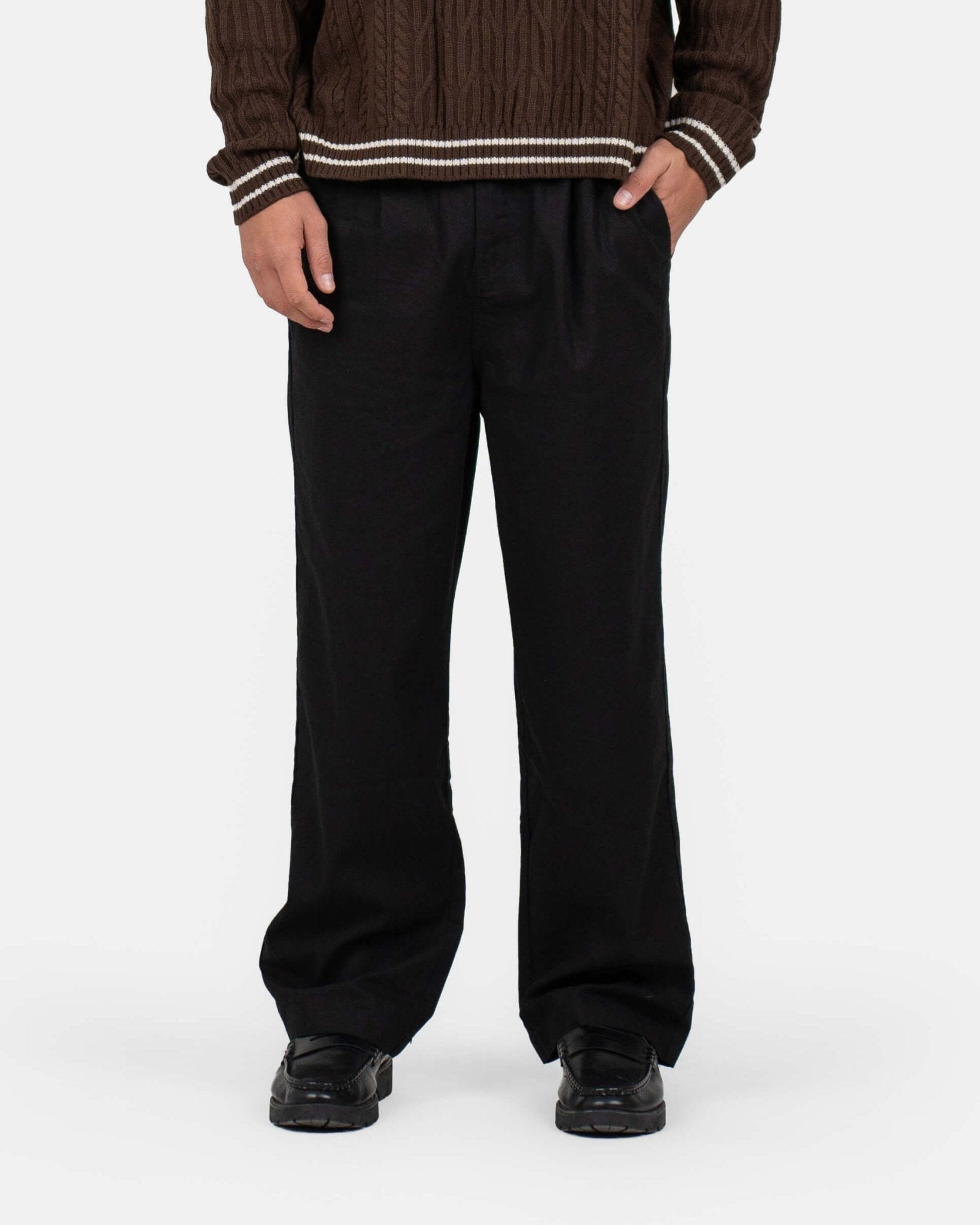 Baggy Hørbukser Sort | Skagen - clothing.dk