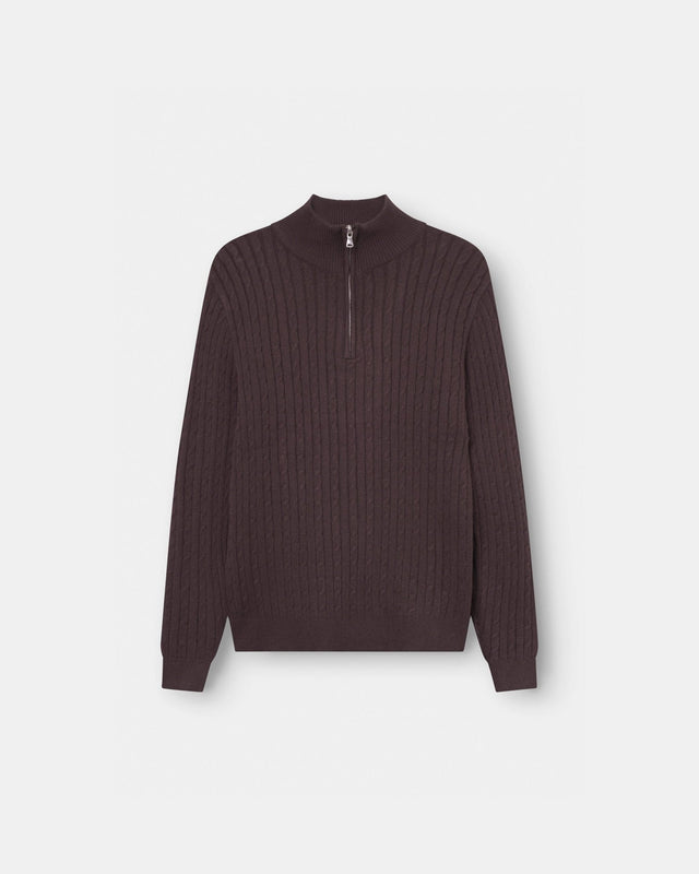 Half Zip Strik Brun | Skagen - clothing.dk