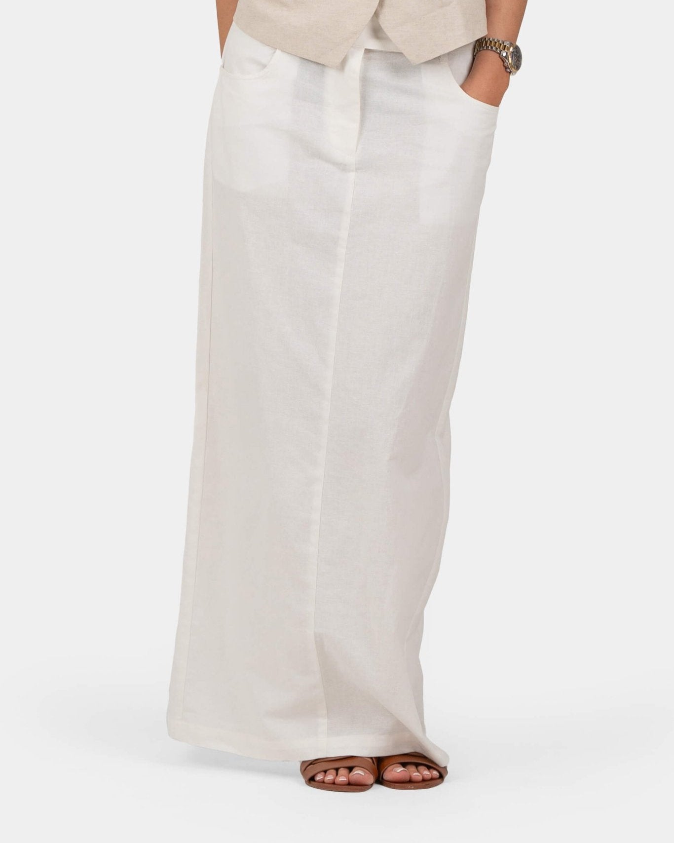 Hør Nederdel Hvid | Skagen - clothing.dk