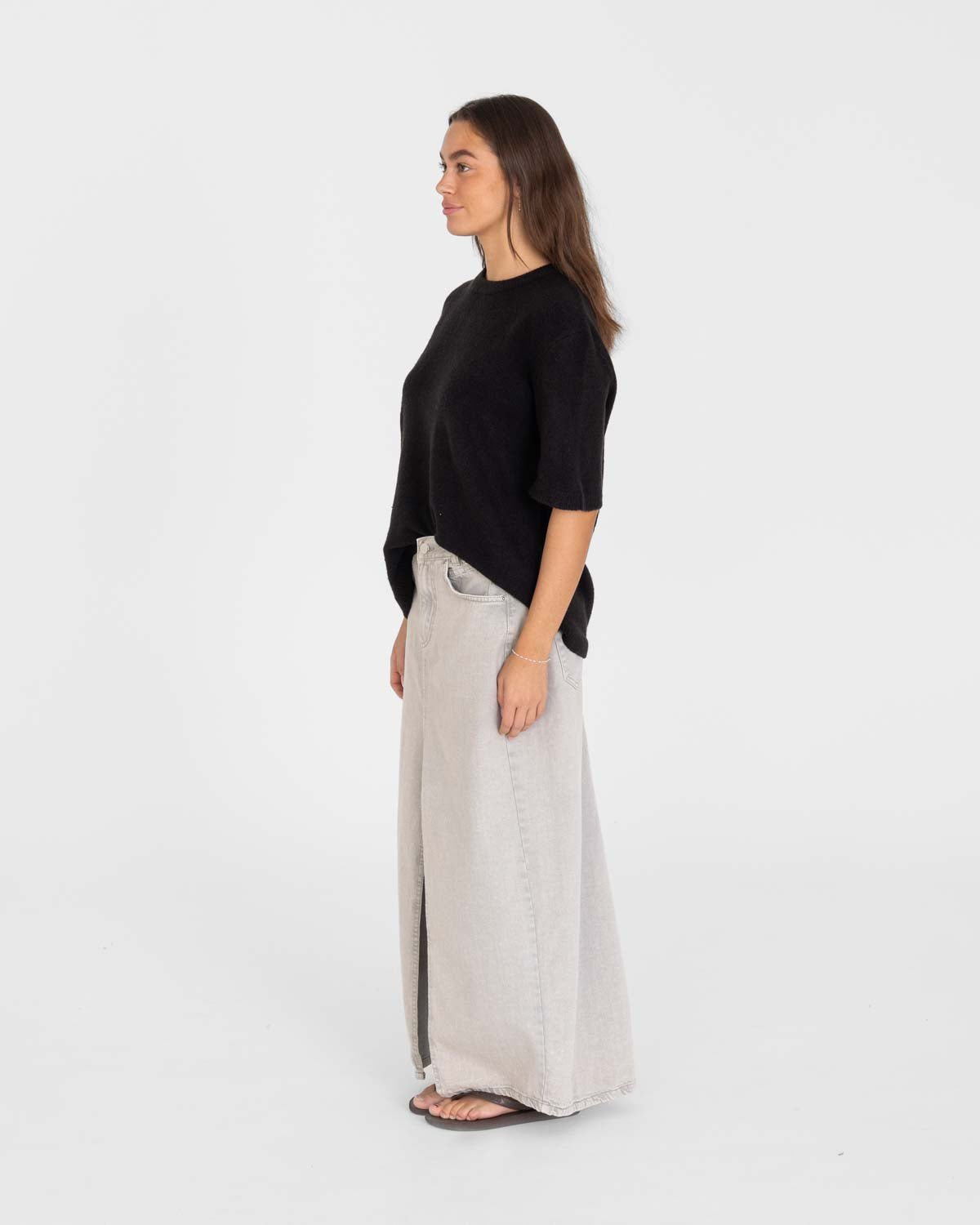 Knitted t-shirt Black | Skagen - clothing.dk