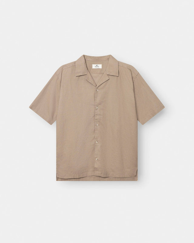 Kortærmet Hørskjorte Mokka | Skagen - clothing.dk
