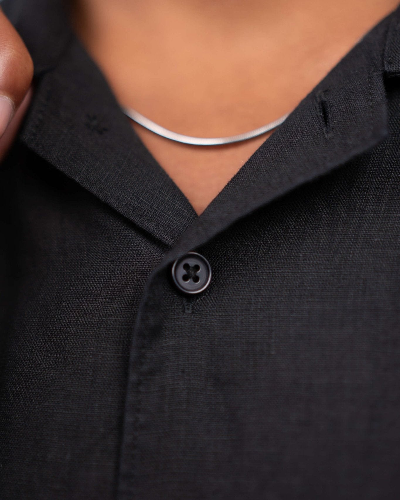 Kortærmet Hørskjorte Sort | Skagen - clothing.dk