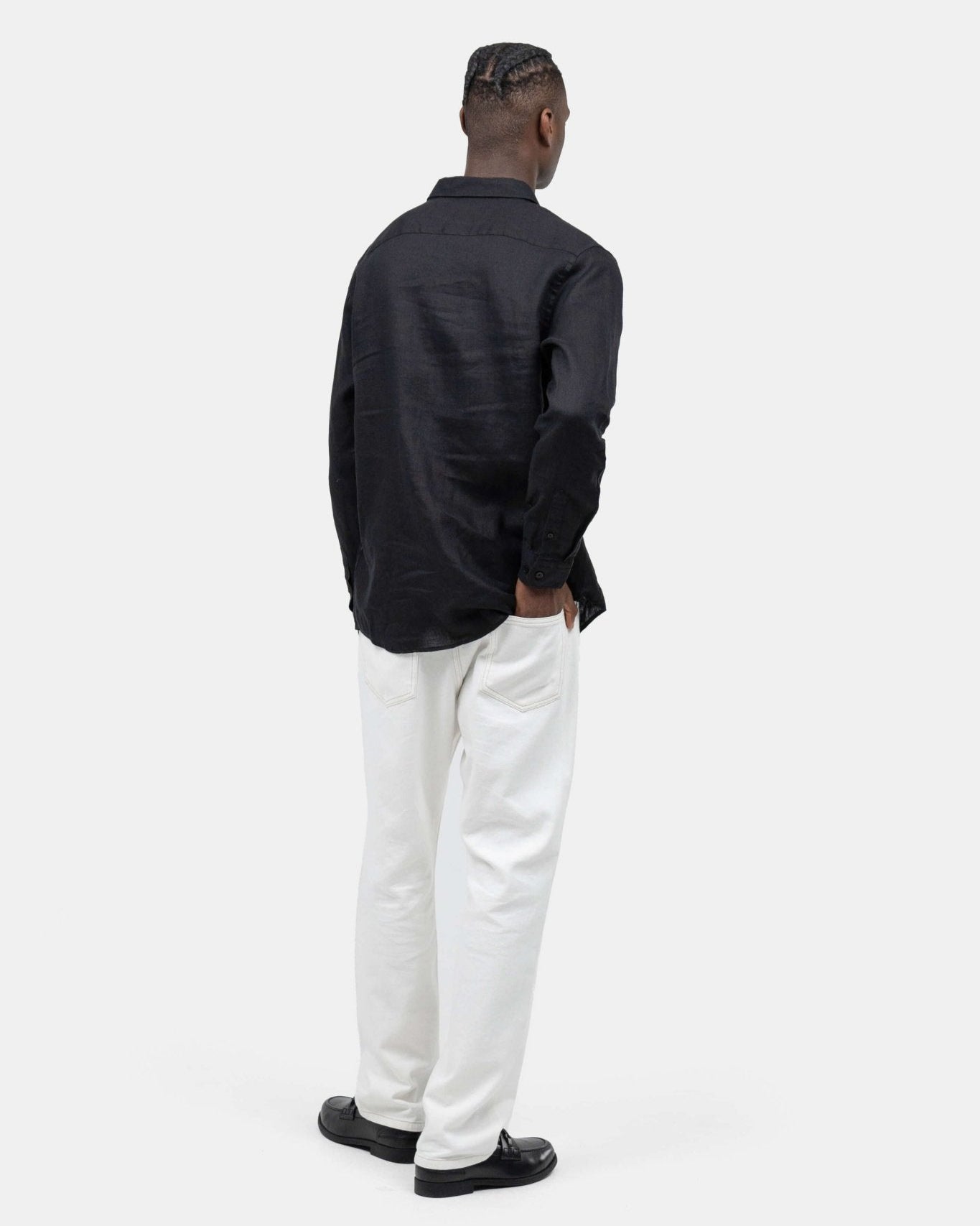 Langærmet Hørskjorte Sort | Skagen - clothing.dk