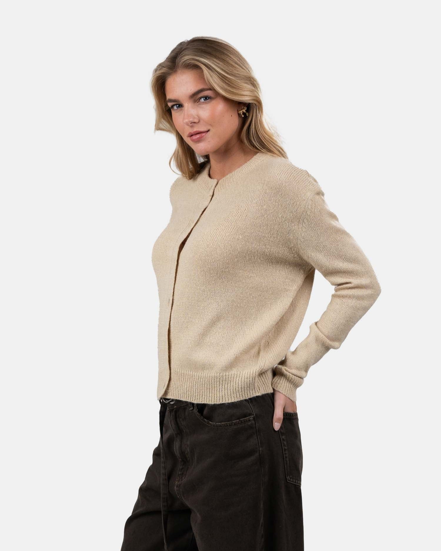 Light Weight Cardigan Beige | Skagen - clothing.dk