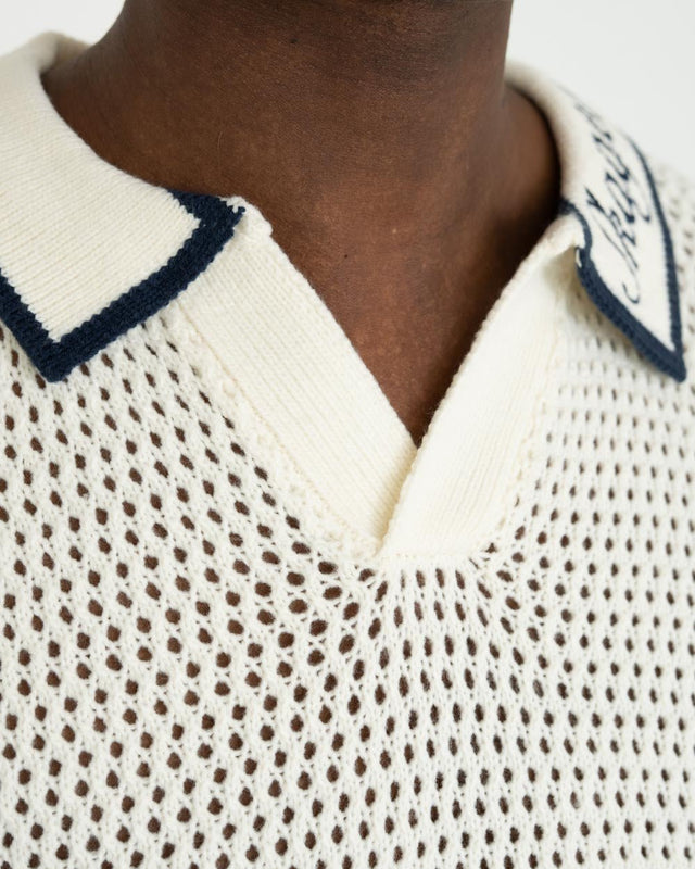Strikket Kortærmede Polo Hvid | Skagen - clothing.dk