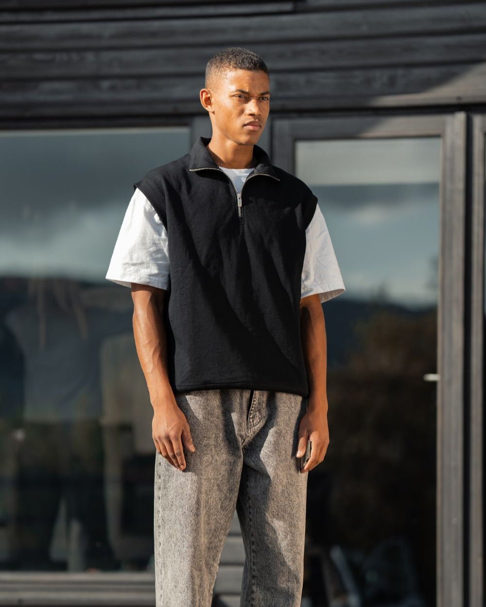 Vest with half zip Sort | Skagen - clothing.dk