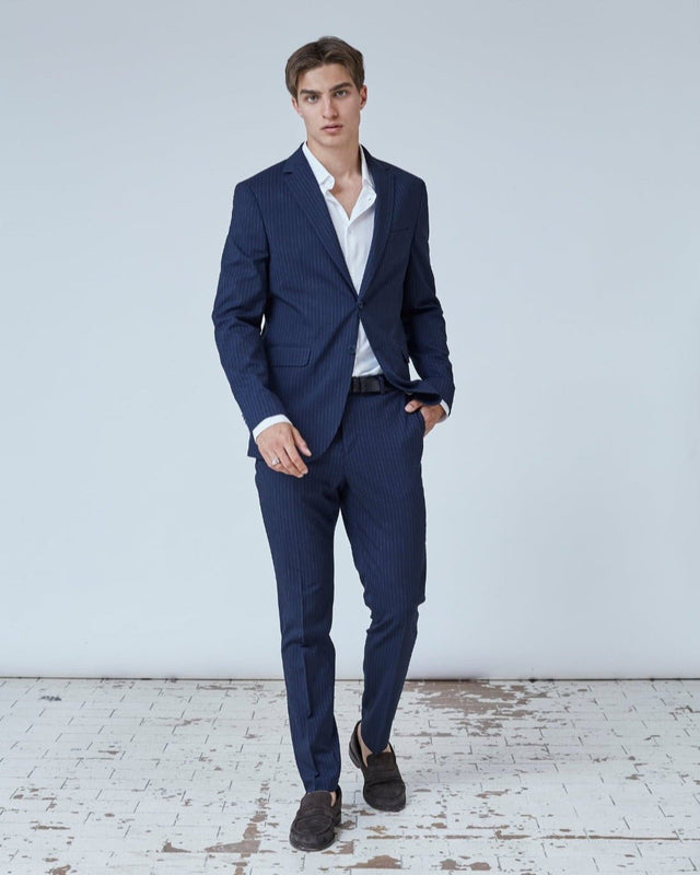 Pinstripe Jakkesæt Navy | Skagen - clothing.dk